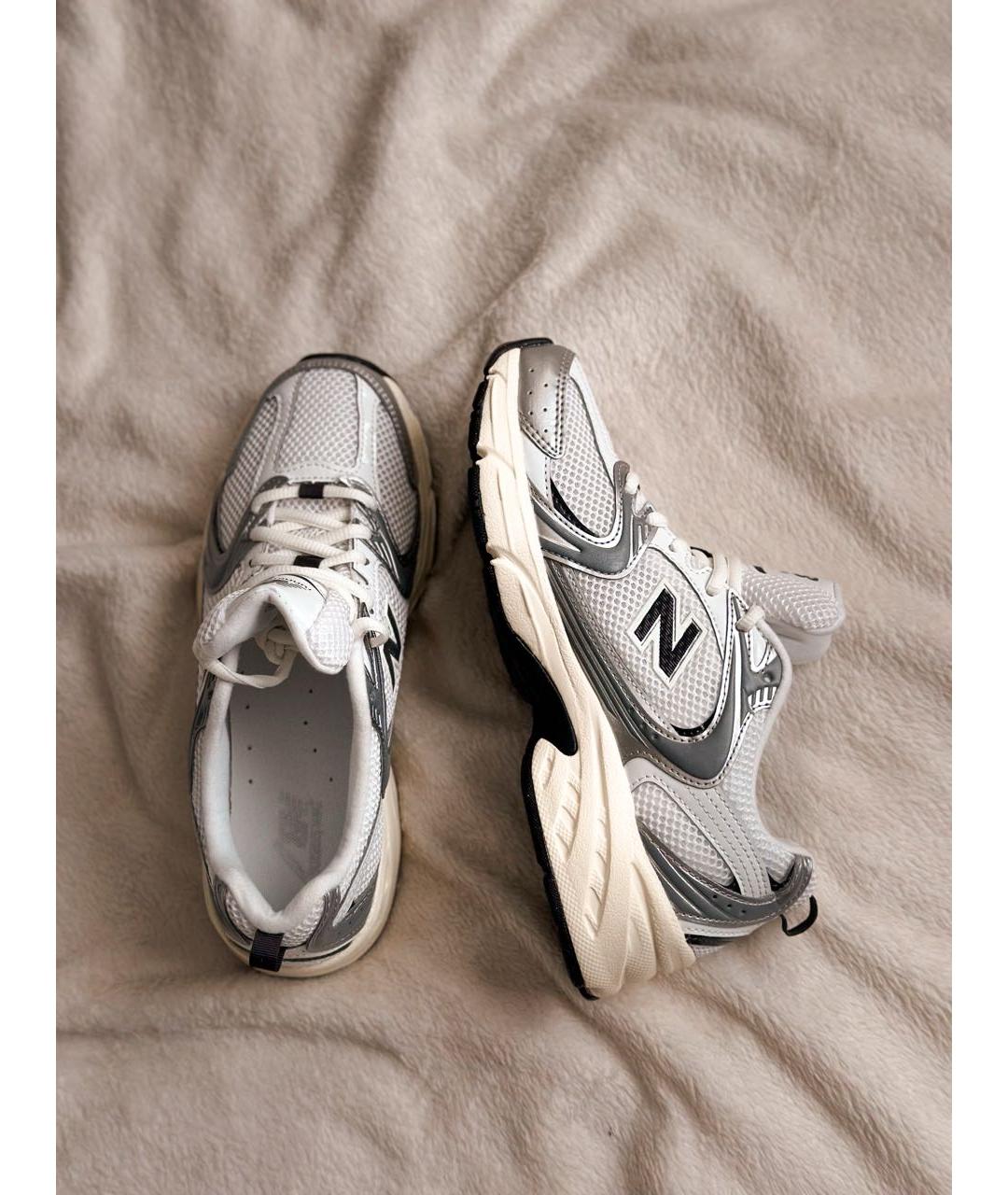 NEW BALANCE Белые текстильные кроссовки, фото 3