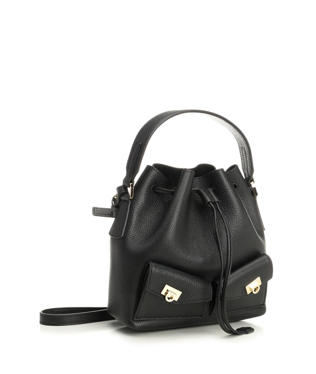 FERRAGAMO Черная кожаная сумка с короткими ручками, фото 2