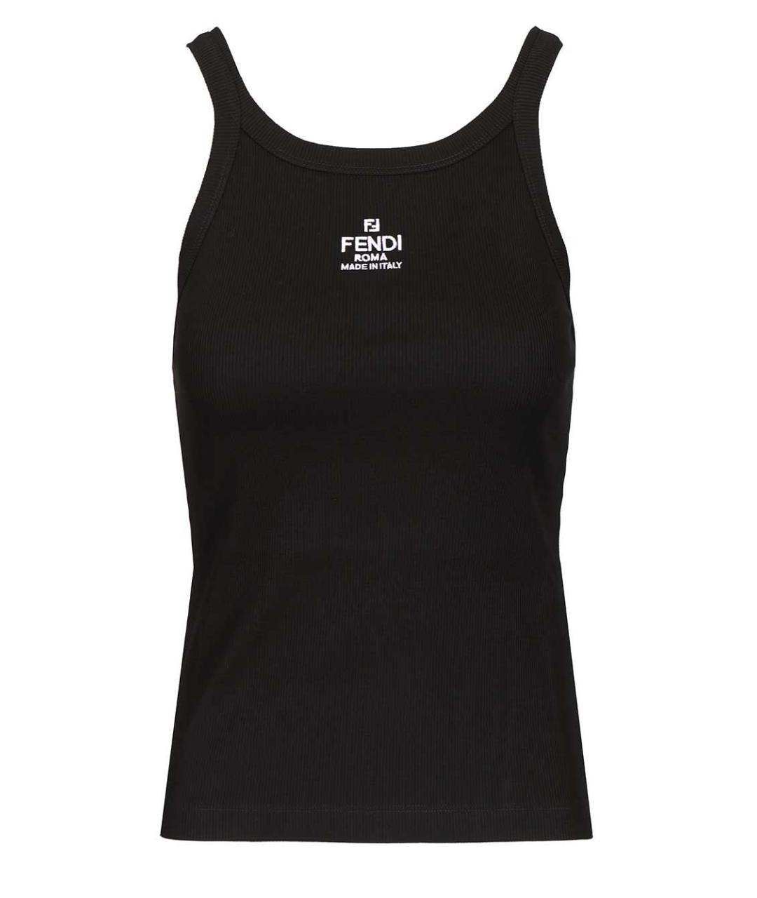 FENDI Черная хлопковая майка, фото 1