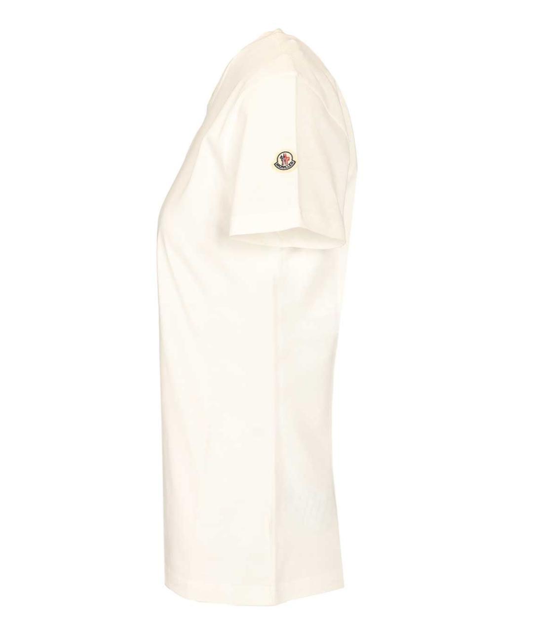 MONCLER Белая хлопковая футболка, фото 3