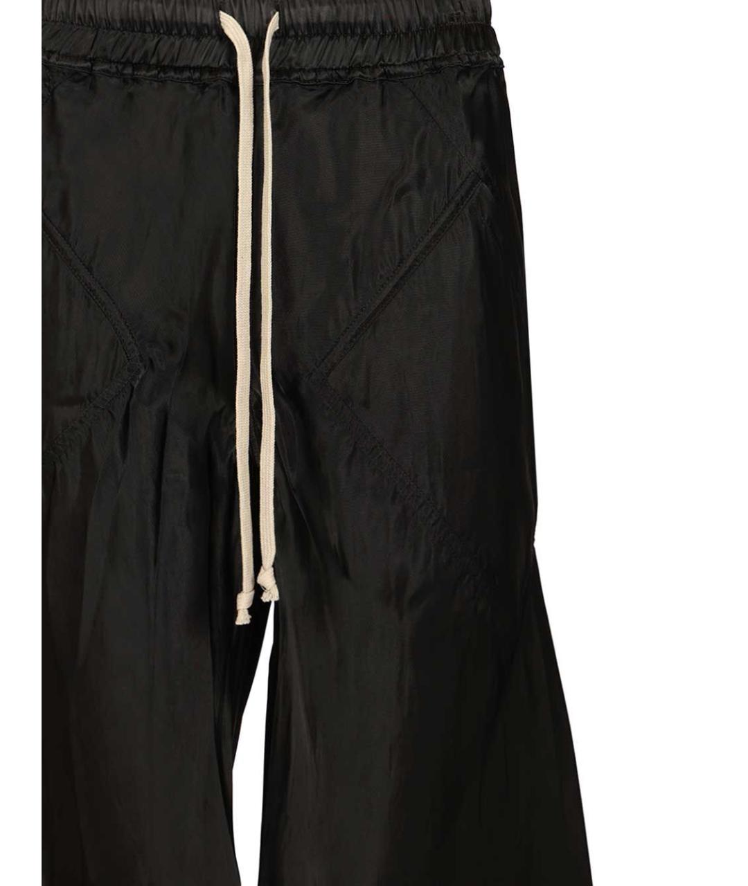 RICK OWENS Черные вискозные брюки широкие, фото 4