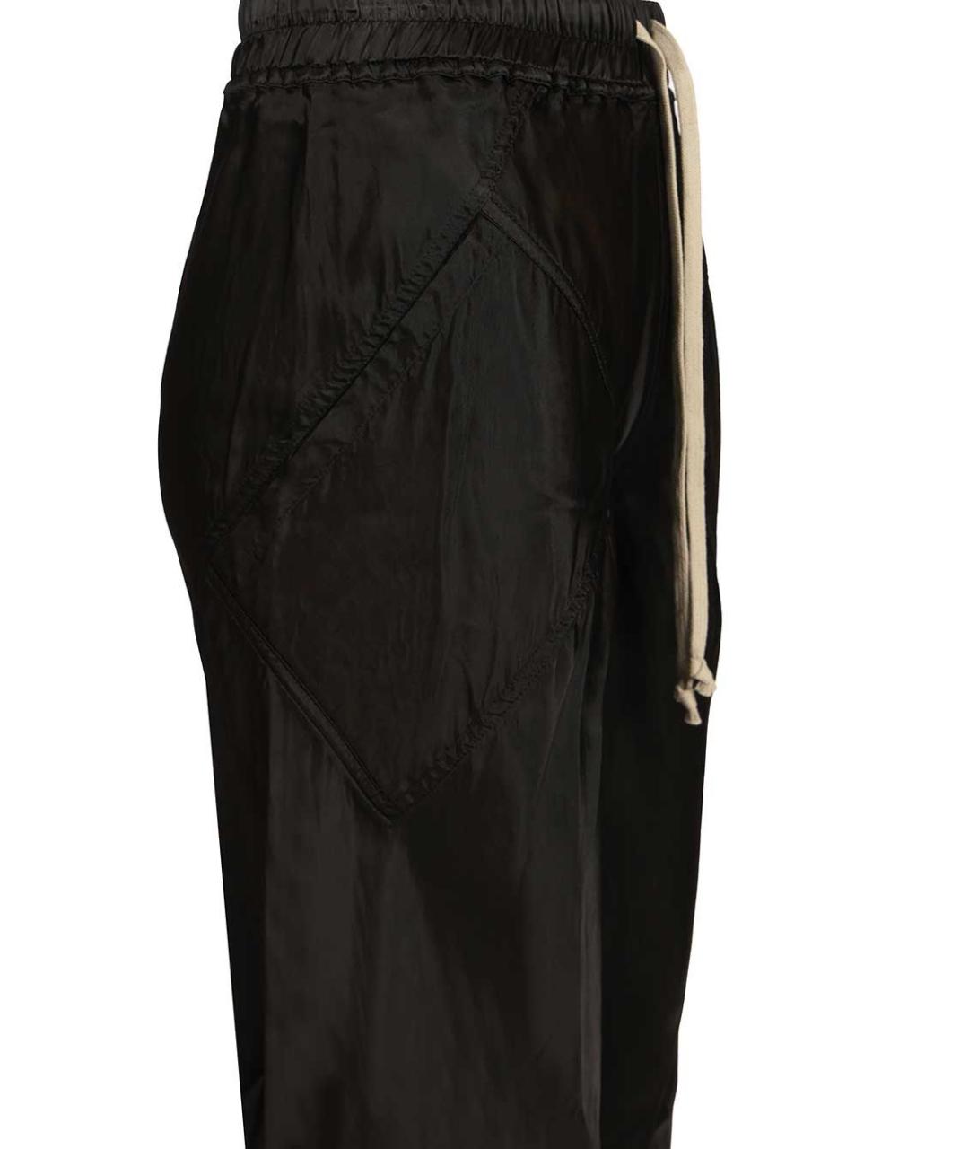 RICK OWENS Черные вискозные брюки широкие, фото 3