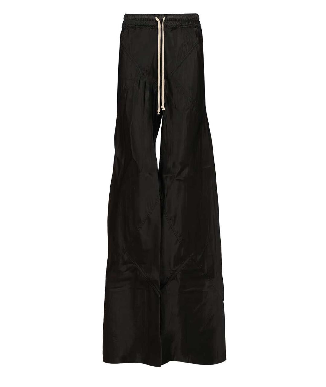 RICK OWENS Черные вискозные брюки широкие, фото 1