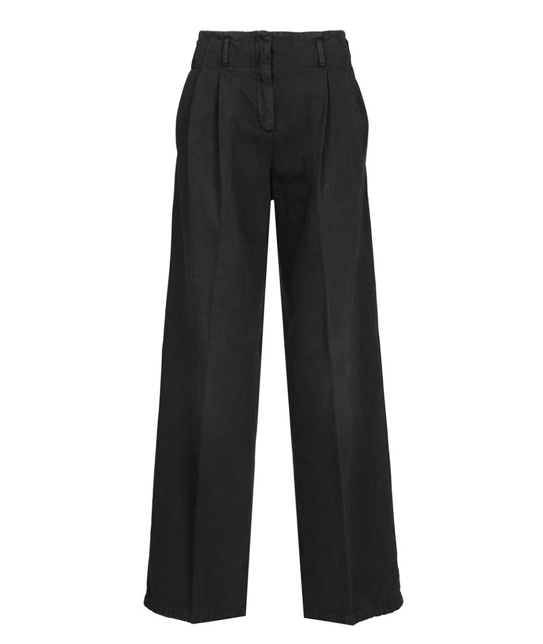 GOLDEN GOOSE DELUXE BRAND Черные хлопковые прямые брюки, фото 1