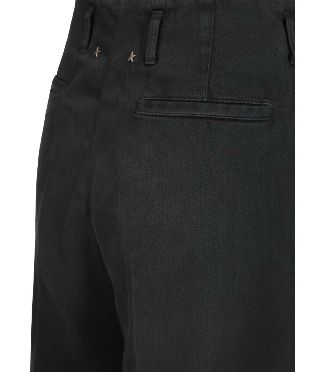 GOLDEN GOOSE DELUXE BRAND Черные хлопковые прямые брюки, фото 6