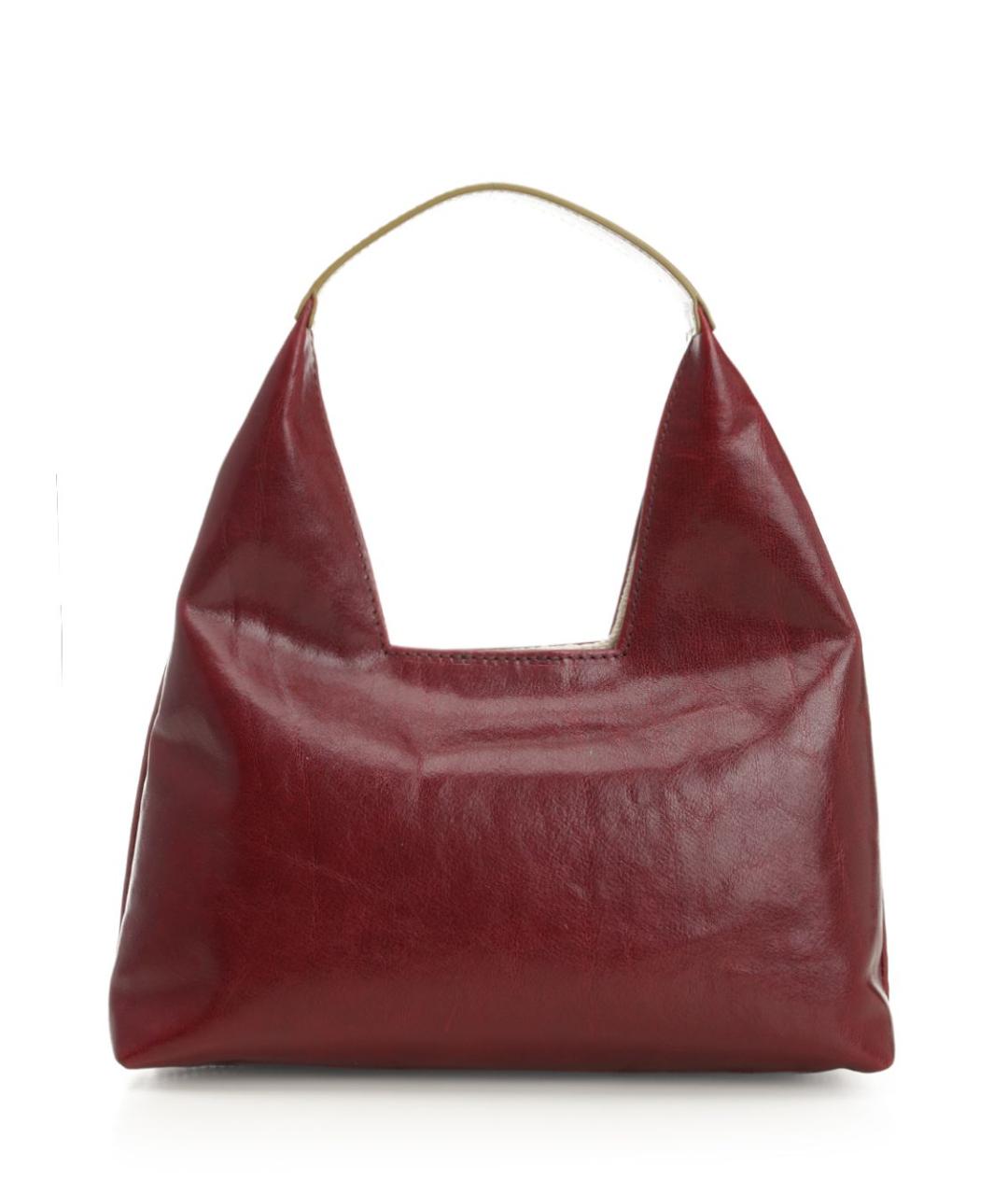 MARNI Бордовая кожаная сумка через плечо, фото 3