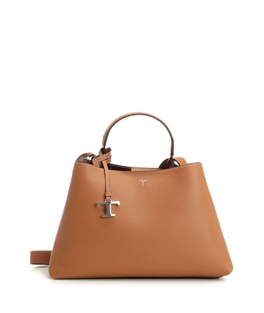 TOD'S Коричневая кожаная сумка тоут, фото 1