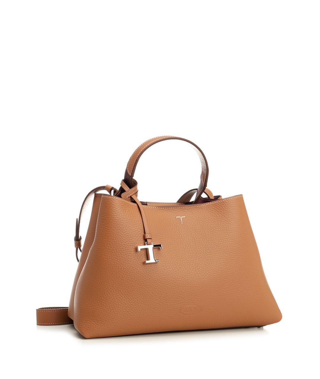 TOD'S Коричневая кожаная сумка тоут, фото 2