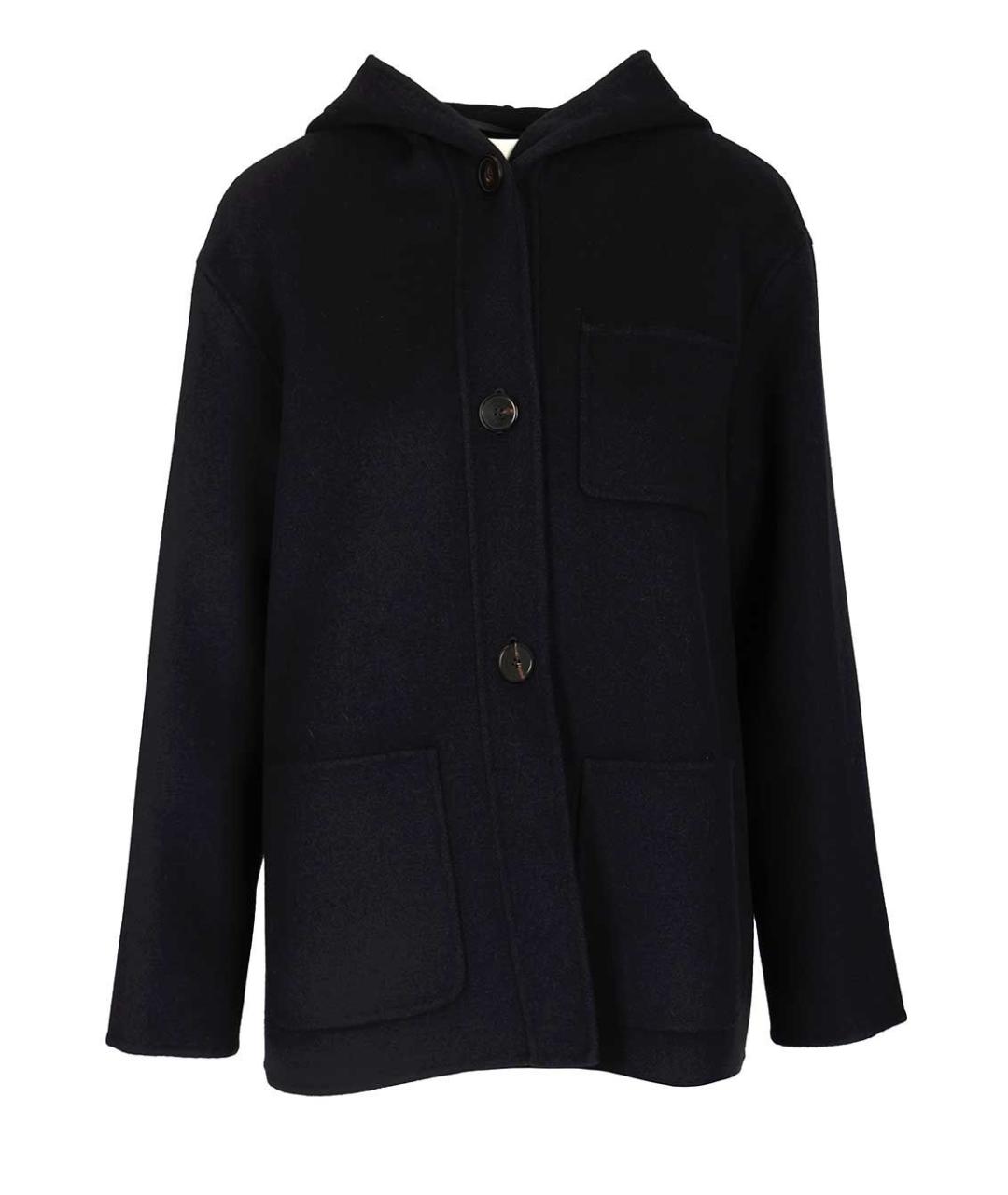 MAX MARA STUDIO Темно-синее шерстяное пальто, фото 1