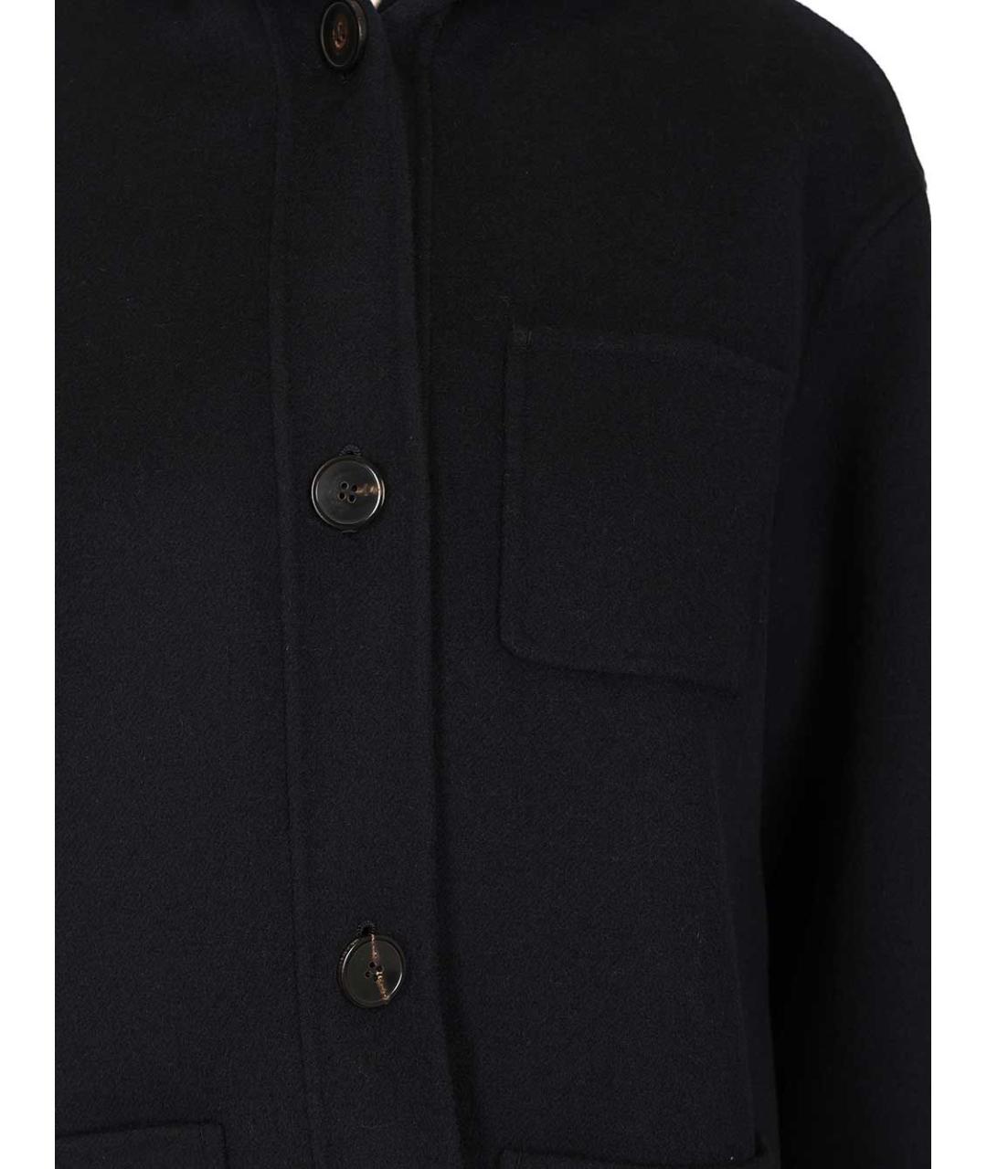 MAX MARA STUDIO Темно-синее шерстяное пальто, фото 4