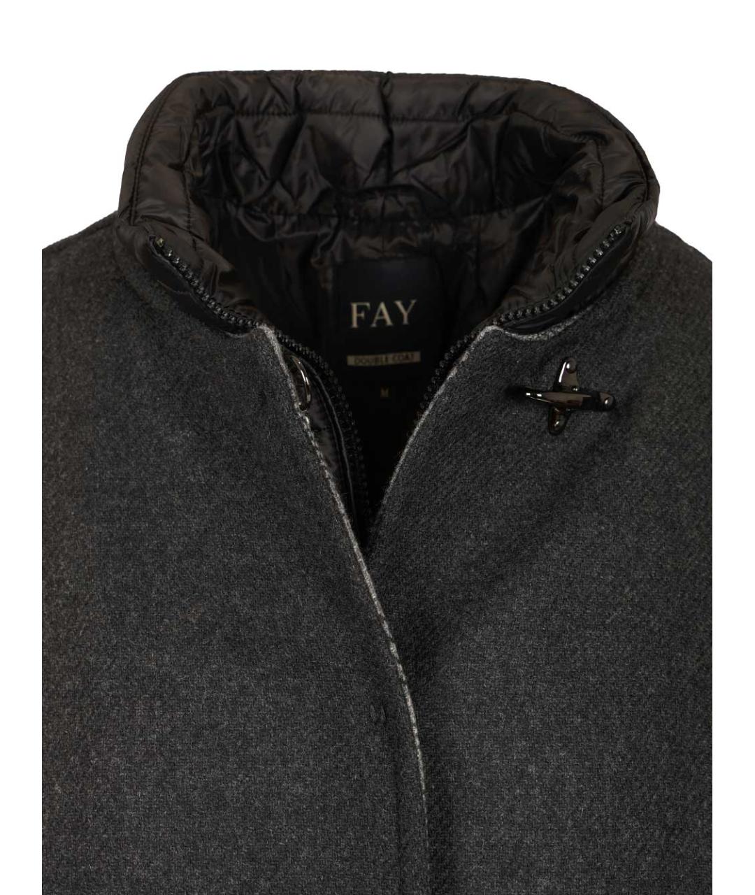 FAY Серое шерстяное пальто, фото 5