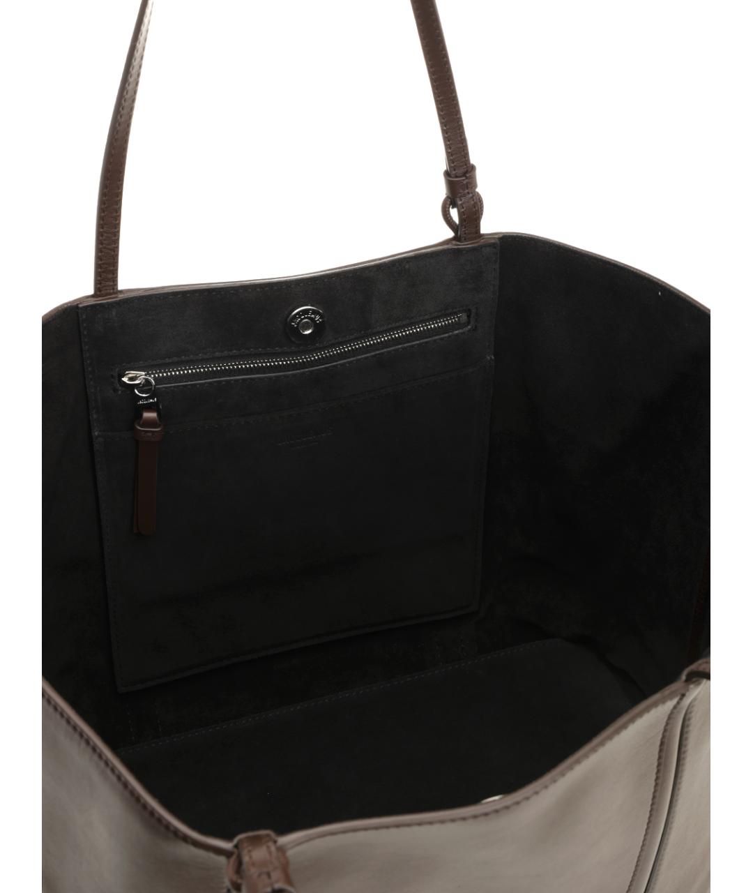 JACQUEMUS Коричневая кожаная сумка тоут, фото 4