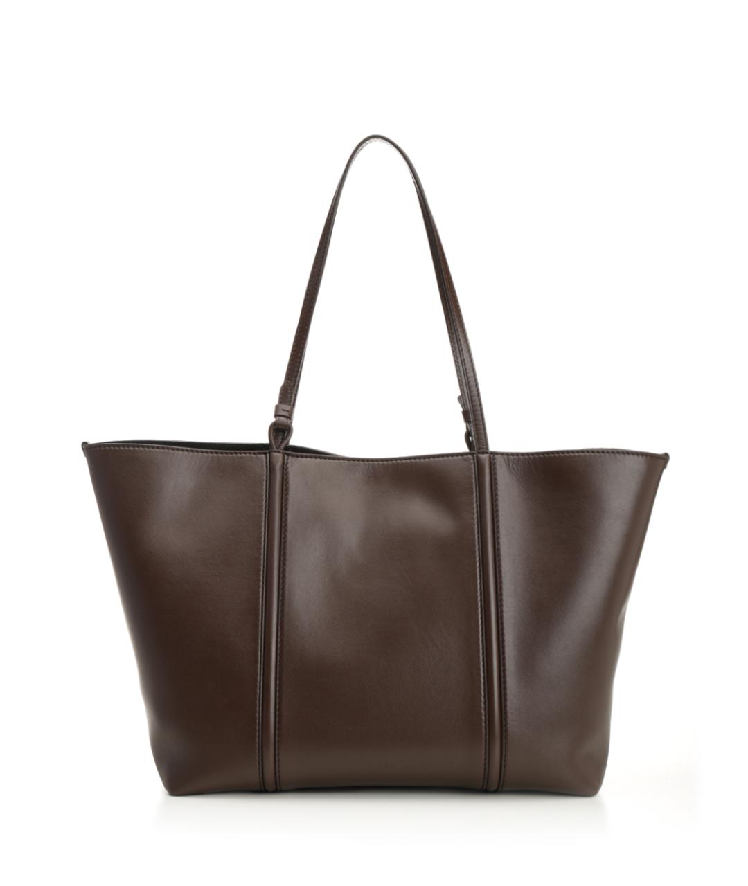 JACQUEMUS Коричневая кожаная сумка тоут, фото 3