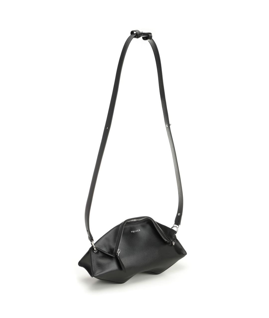 ALEXANDER MCQUEEN Черная кожаная сумка через плечо, фото 2