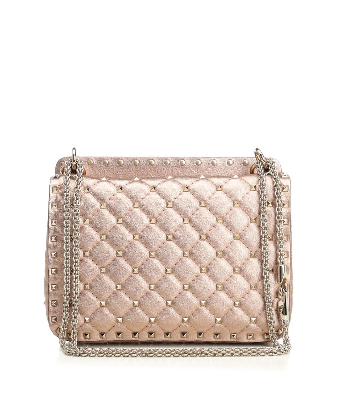 VALENTINO Розовая кожаная сумка через плечо, фото 3