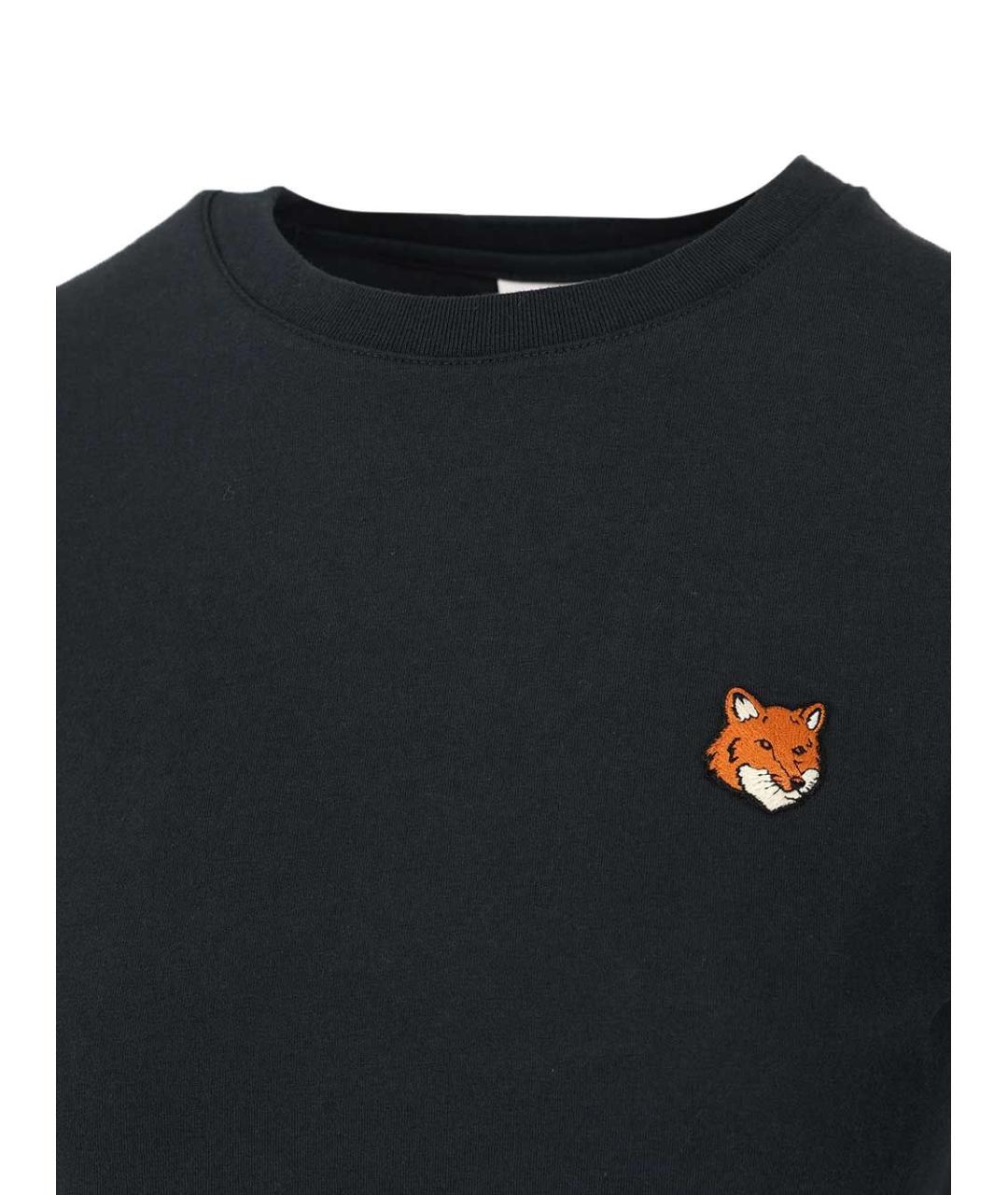 MAISON KITSUNE Синяя хлопковая футболка, фото 3