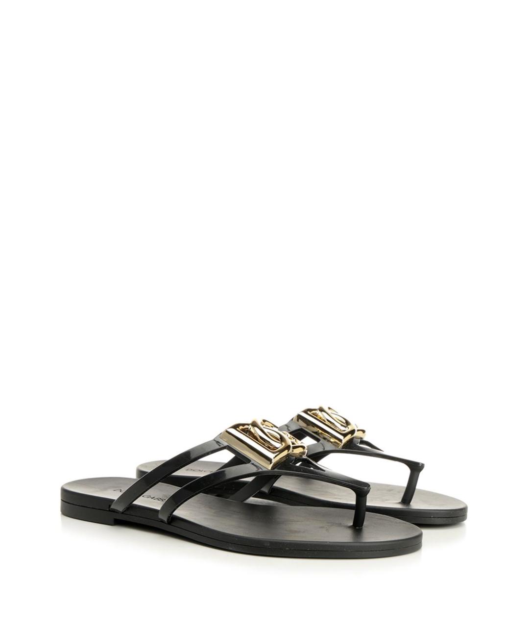 DOLCE&GABBANA Черные шлепанцы, фото 2
