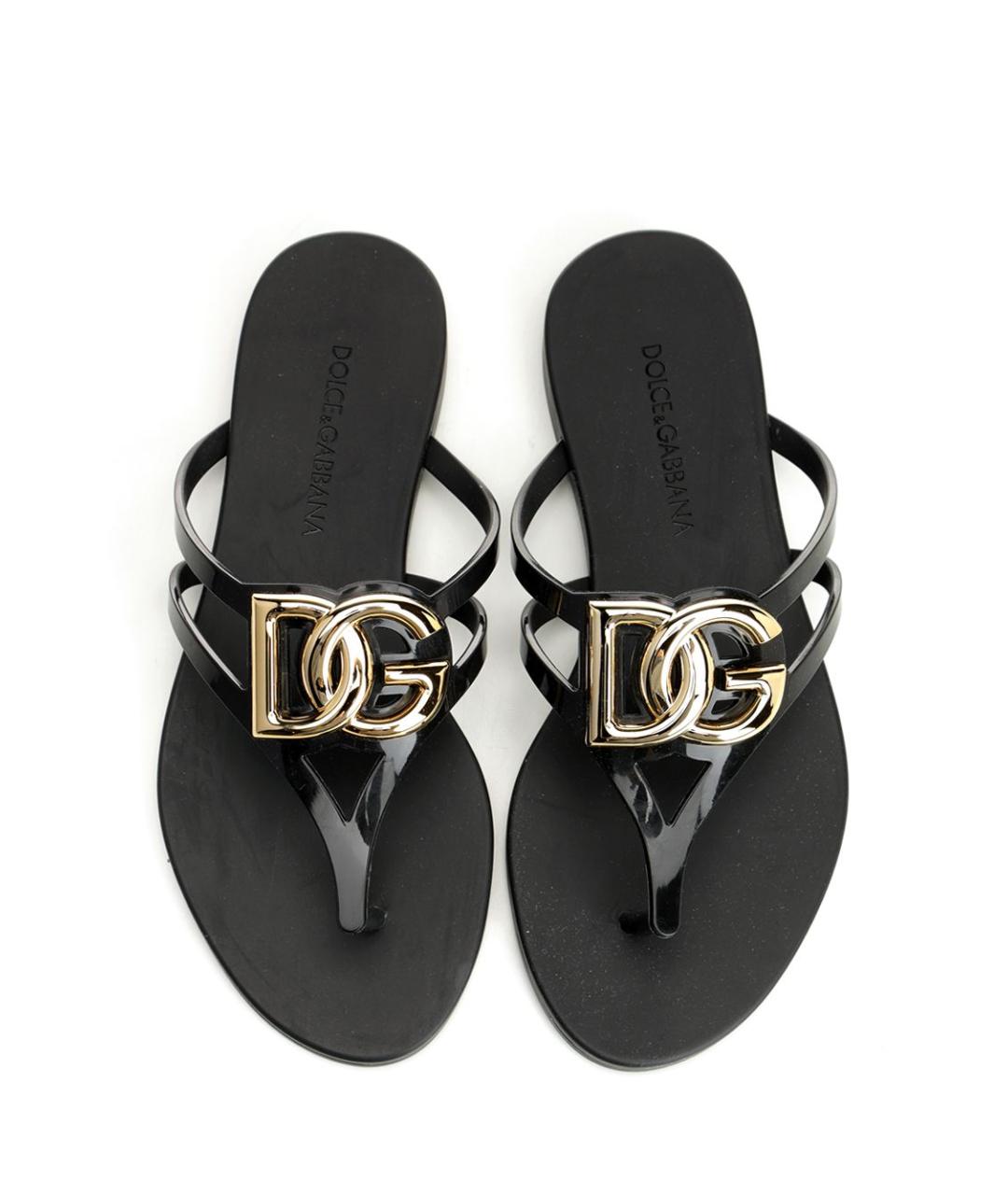 DOLCE&GABBANA Черные шлепанцы, фото 5