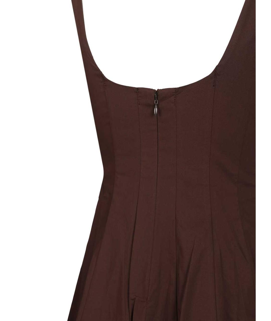 STAUD Коричневое хлопковое платье, фото 5