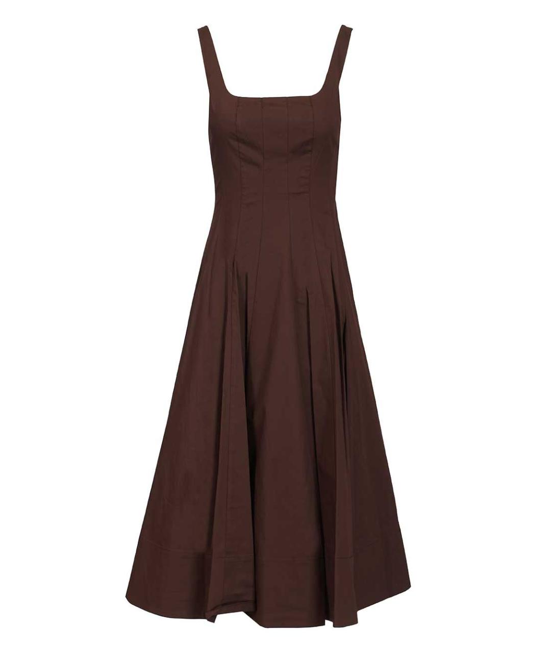 STAUD Коричневое хлопковое платье, фото 1
