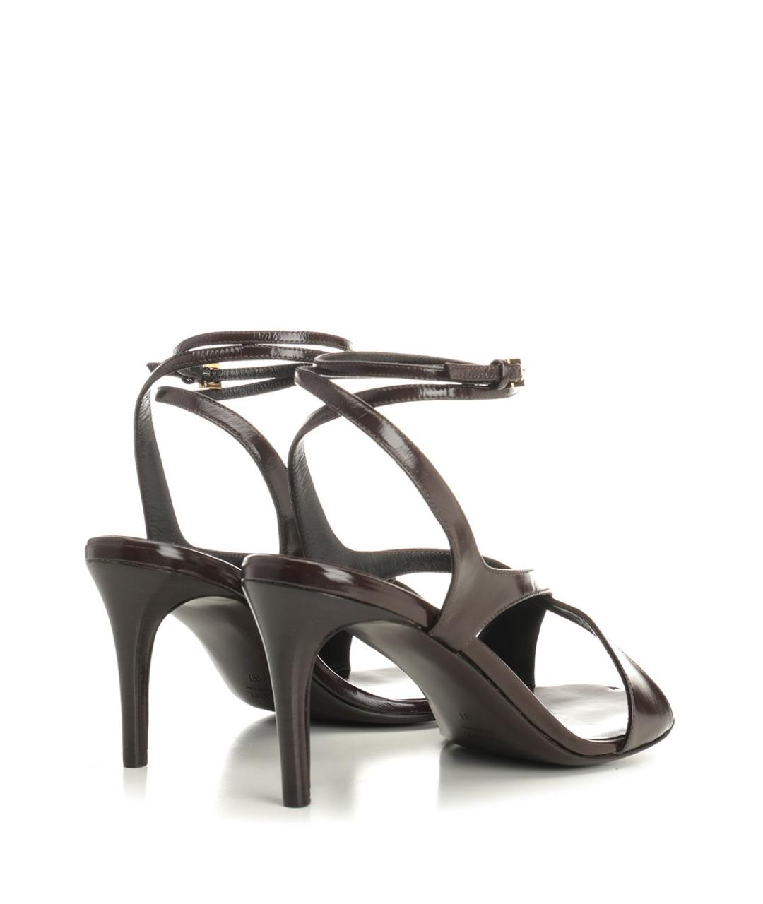 KHAITE Коричневые кожаные босоножки, фото 3