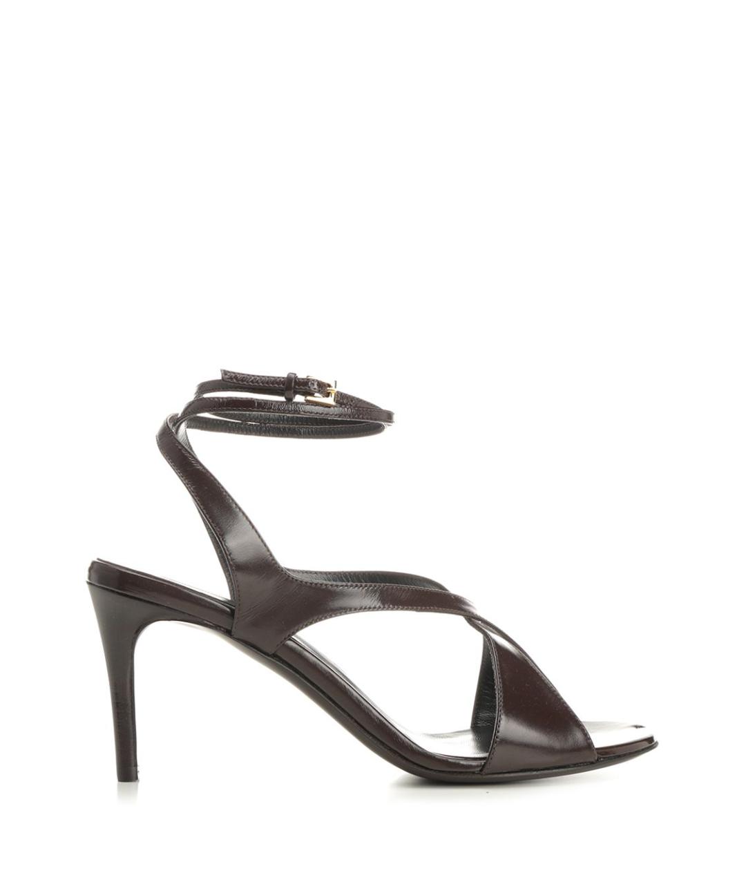 KHAITE Коричневые кожаные босоножки, фото 1