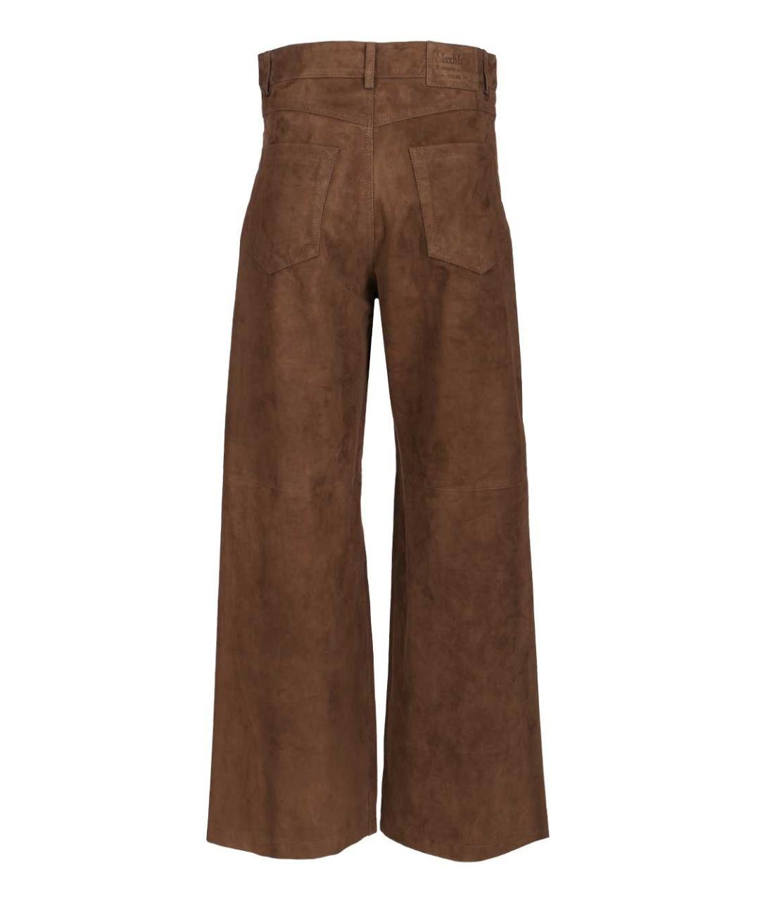 'S MAX MARA Коричневые замшевые брюки широкие, фото 2