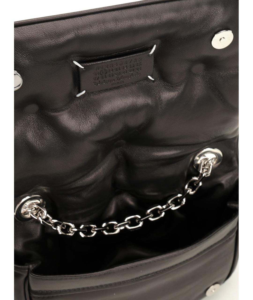 MAISON MARGIELA Черная кожаная сумка через плечо, фото 4