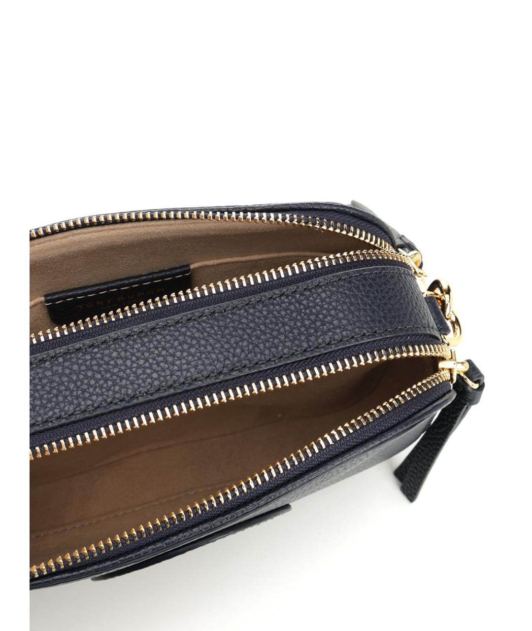 TORY BURCH Темно-синяя кожаная сумка через плечо, фото 4