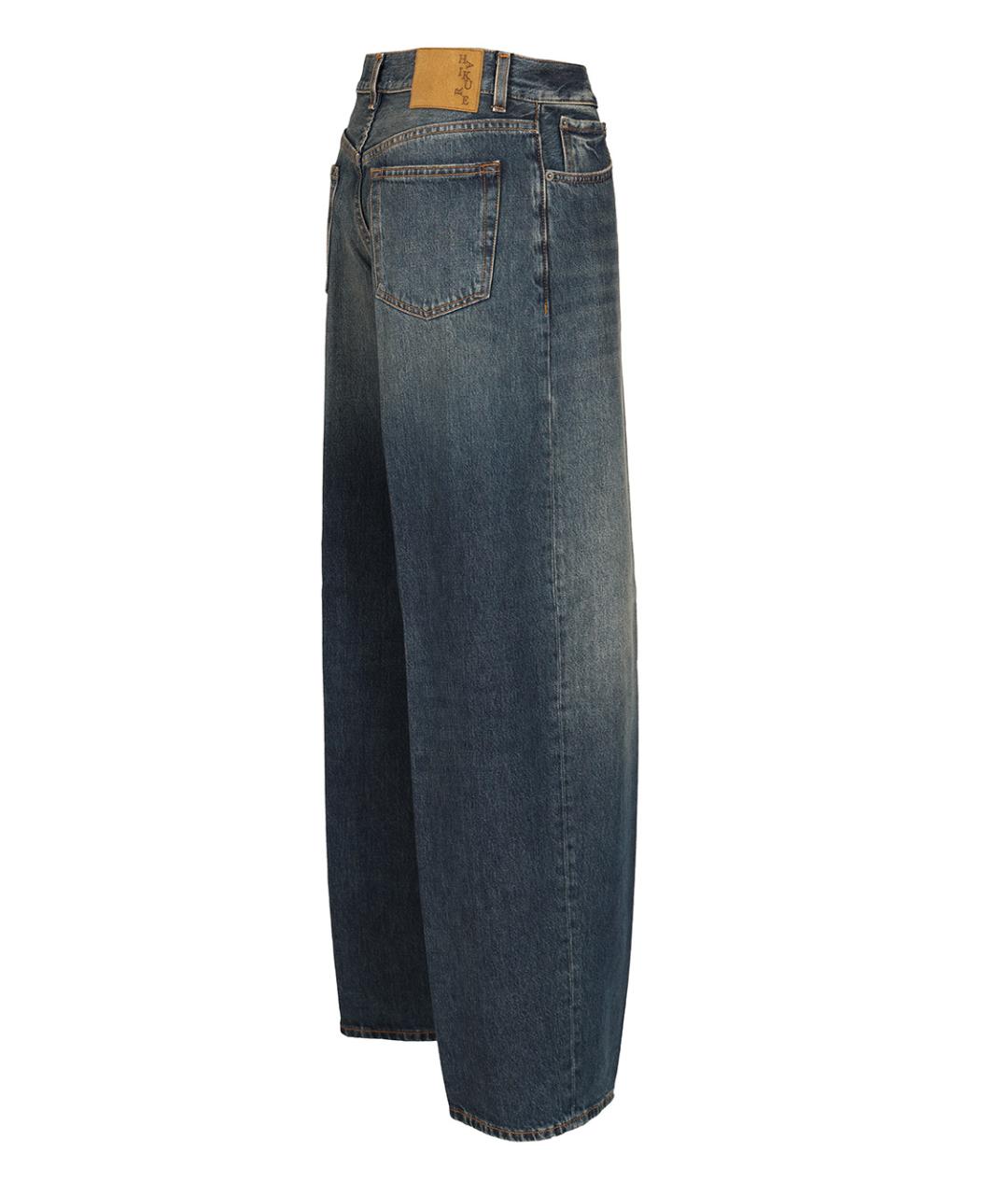 HAIKURE Синие хлопковые прямые джинсы, фото 3