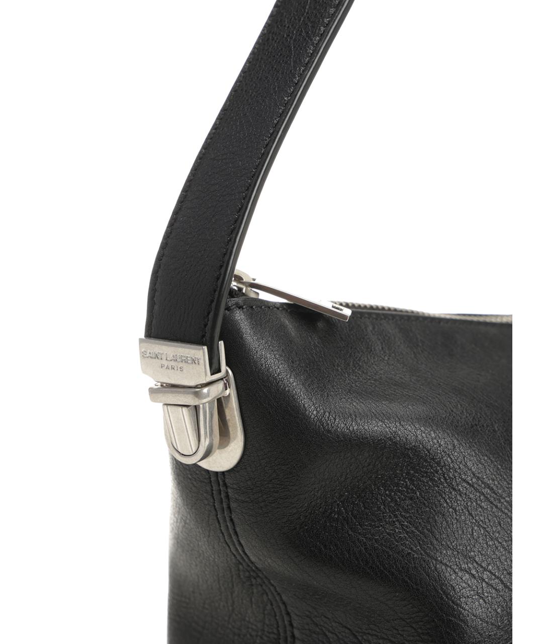 SAINT LAURENT Черная кожаная сумка на плечо, фото 5