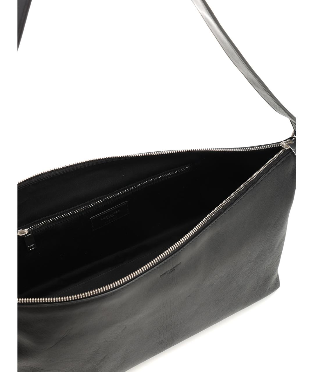 SAINT LAURENT Черная кожаная сумка на плечо, фото 4