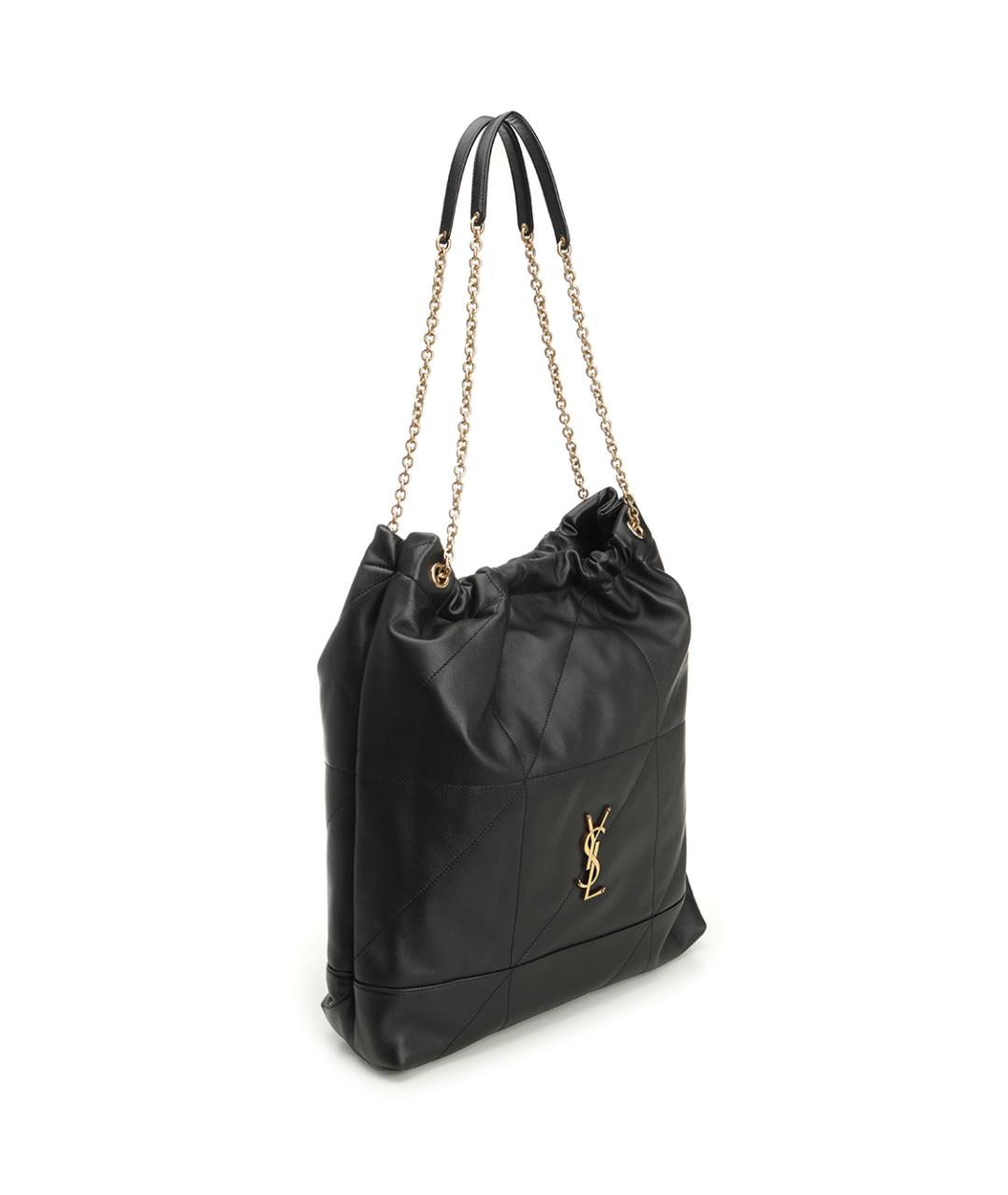 SAINT LAURENT Черная кожаная сумка через плечо, фото 2