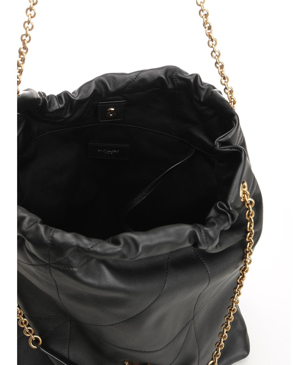 SAINT LAURENT Черная кожаная сумка через плечо, фото 4