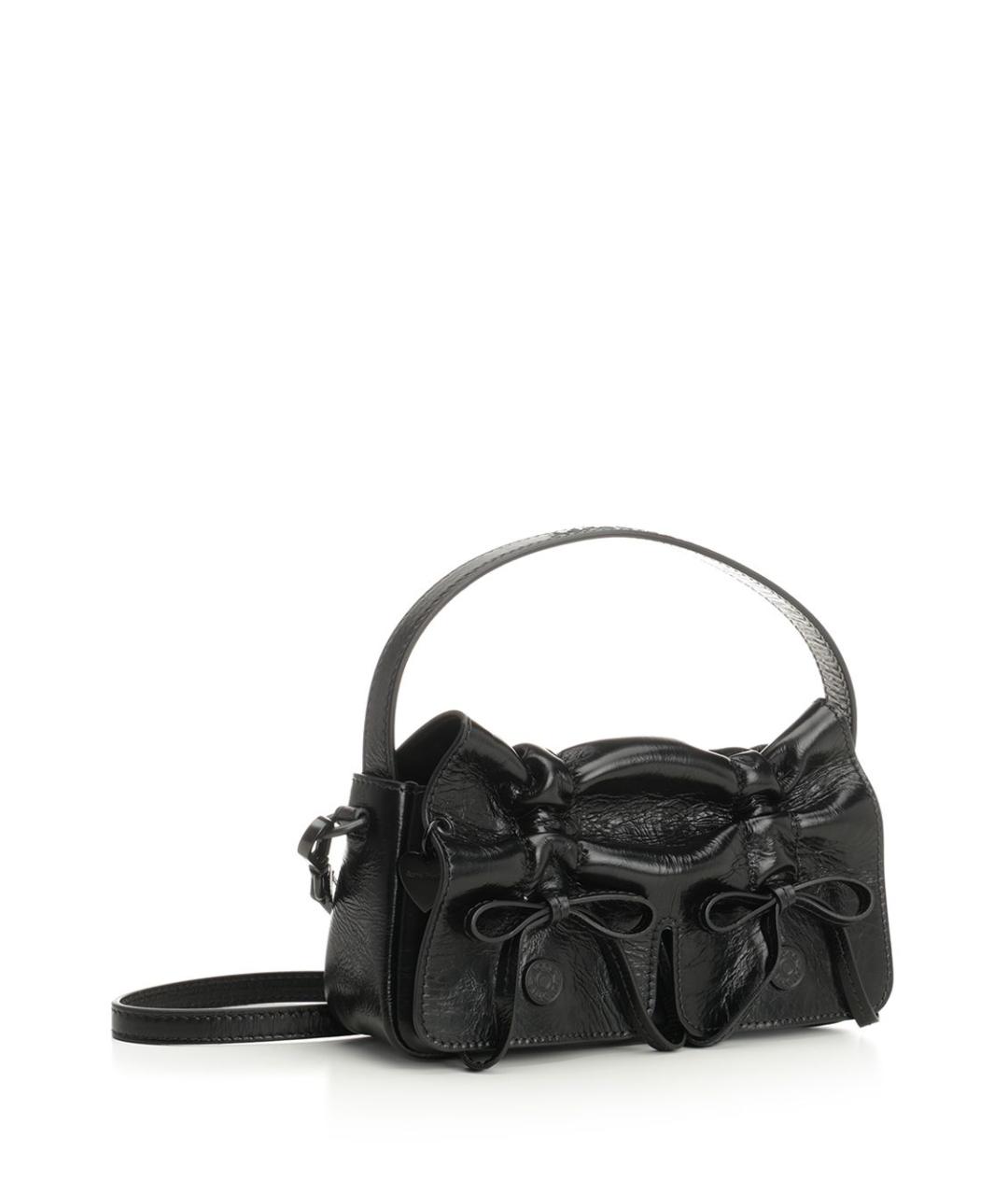 ACNE STUDIOS Черная кожаная сумка через плечо, фото 2