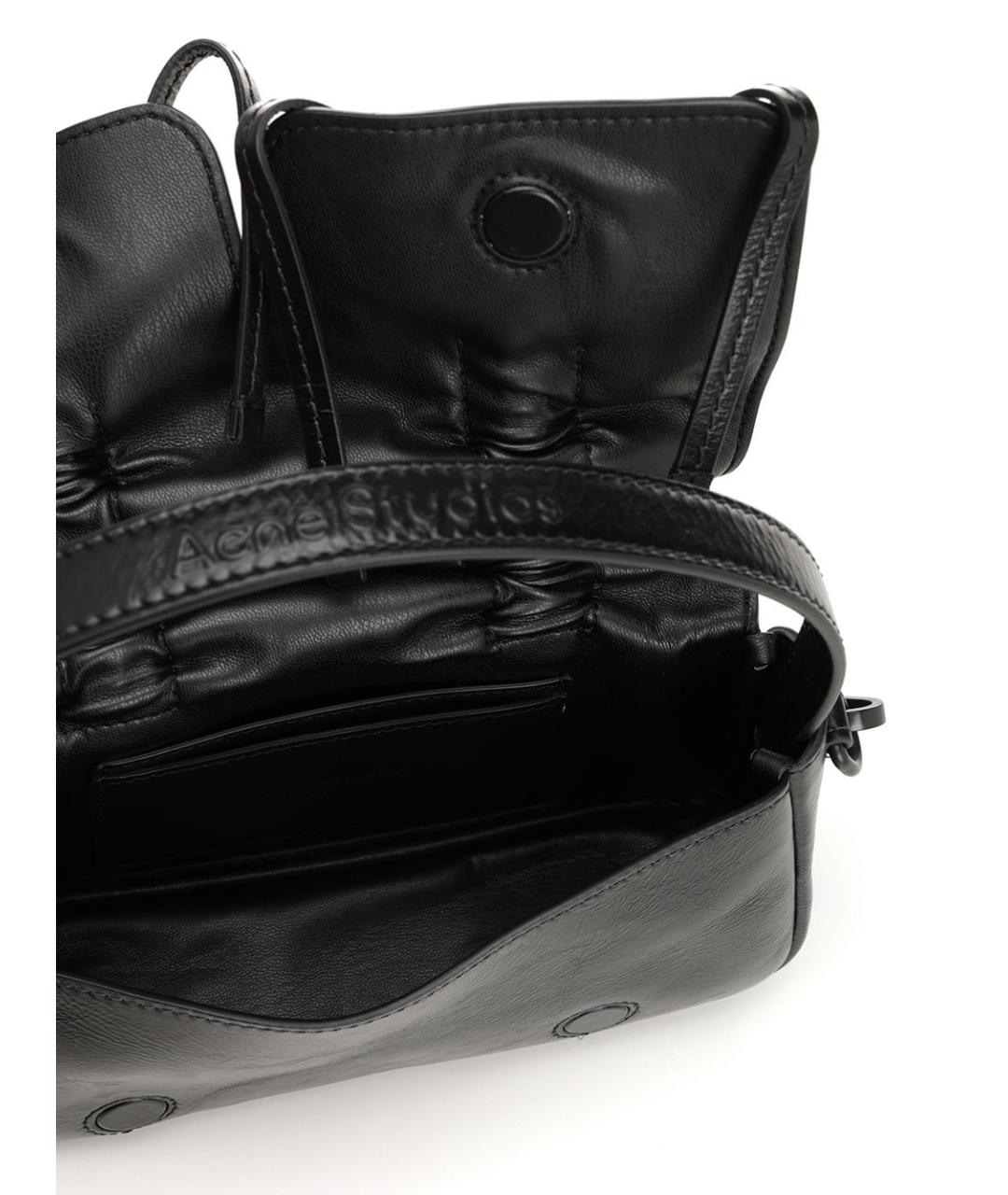 ACNE STUDIOS Черная кожаная сумка через плечо, фото 4