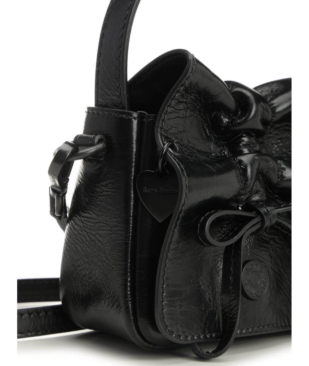 ACNE STUDIOS Черная кожаная сумка через плечо, фото 5