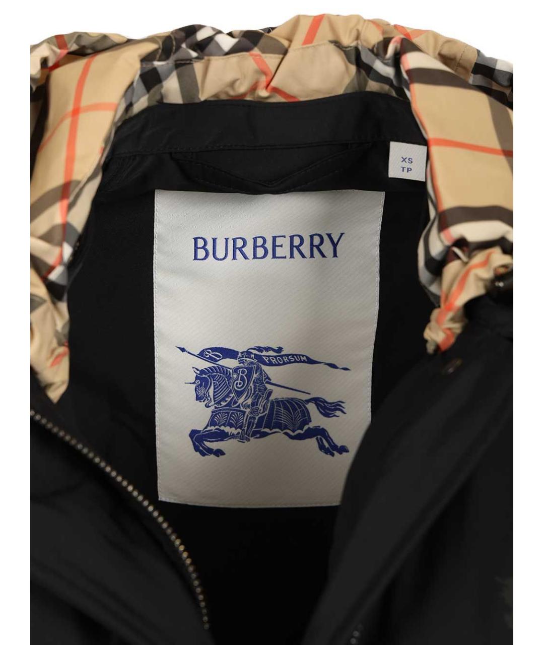 BURBERRY Черная полиамидовая парка, фото 4