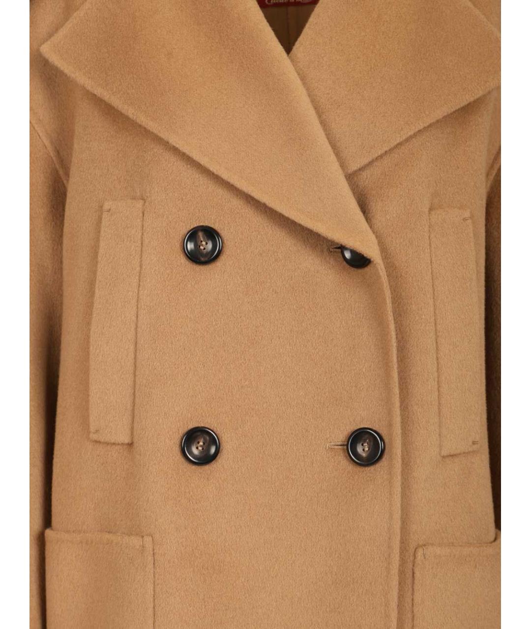 MAX MARA STUDIO Бежевое шерстяное пальто, фото 5