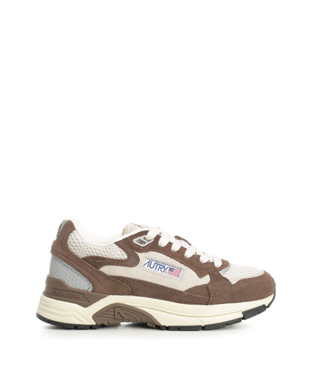 AUTRY Коричневые кожаные кроссовки, фото 1