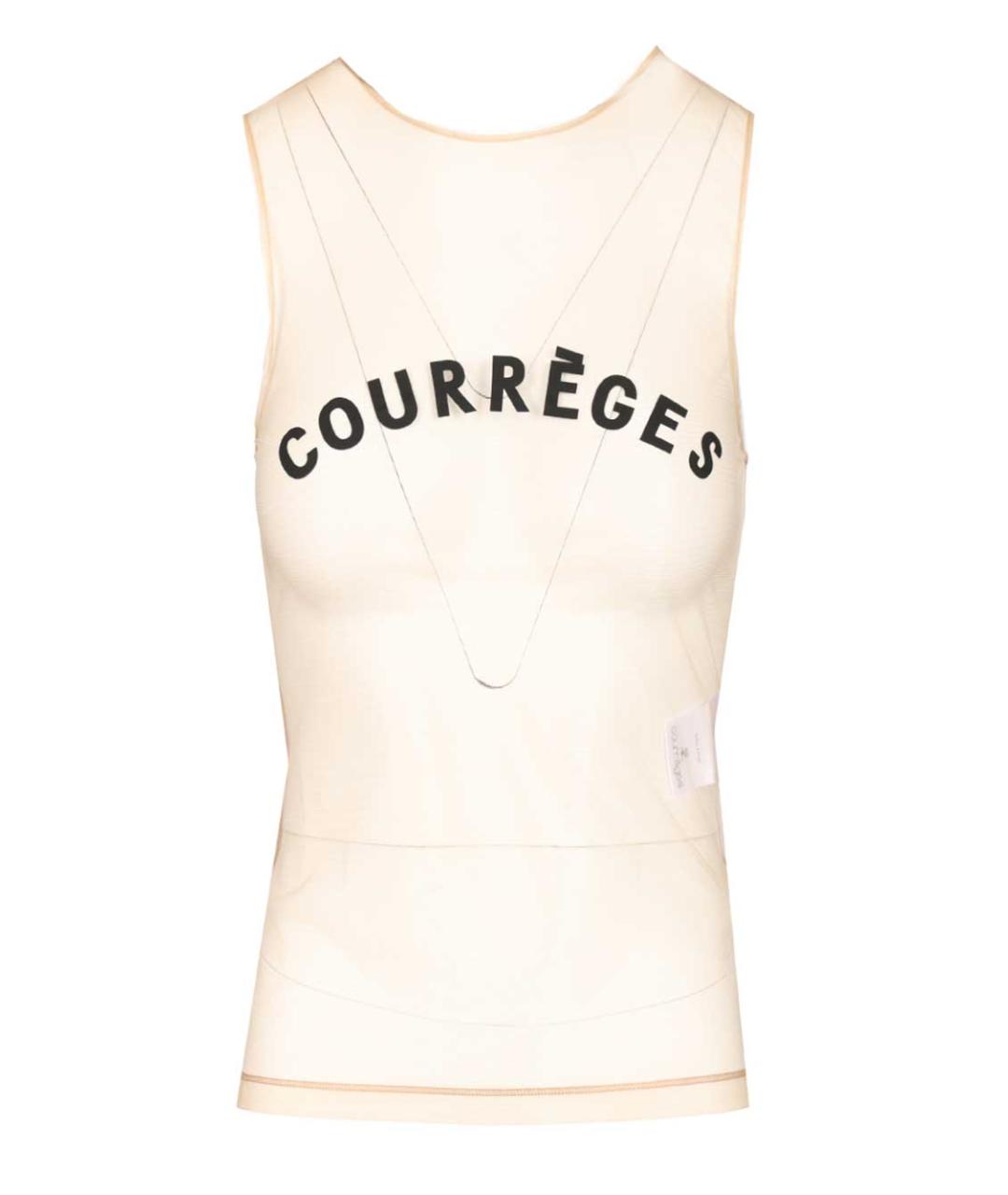 COURREGES Белая полиамидовая майка, фото 1