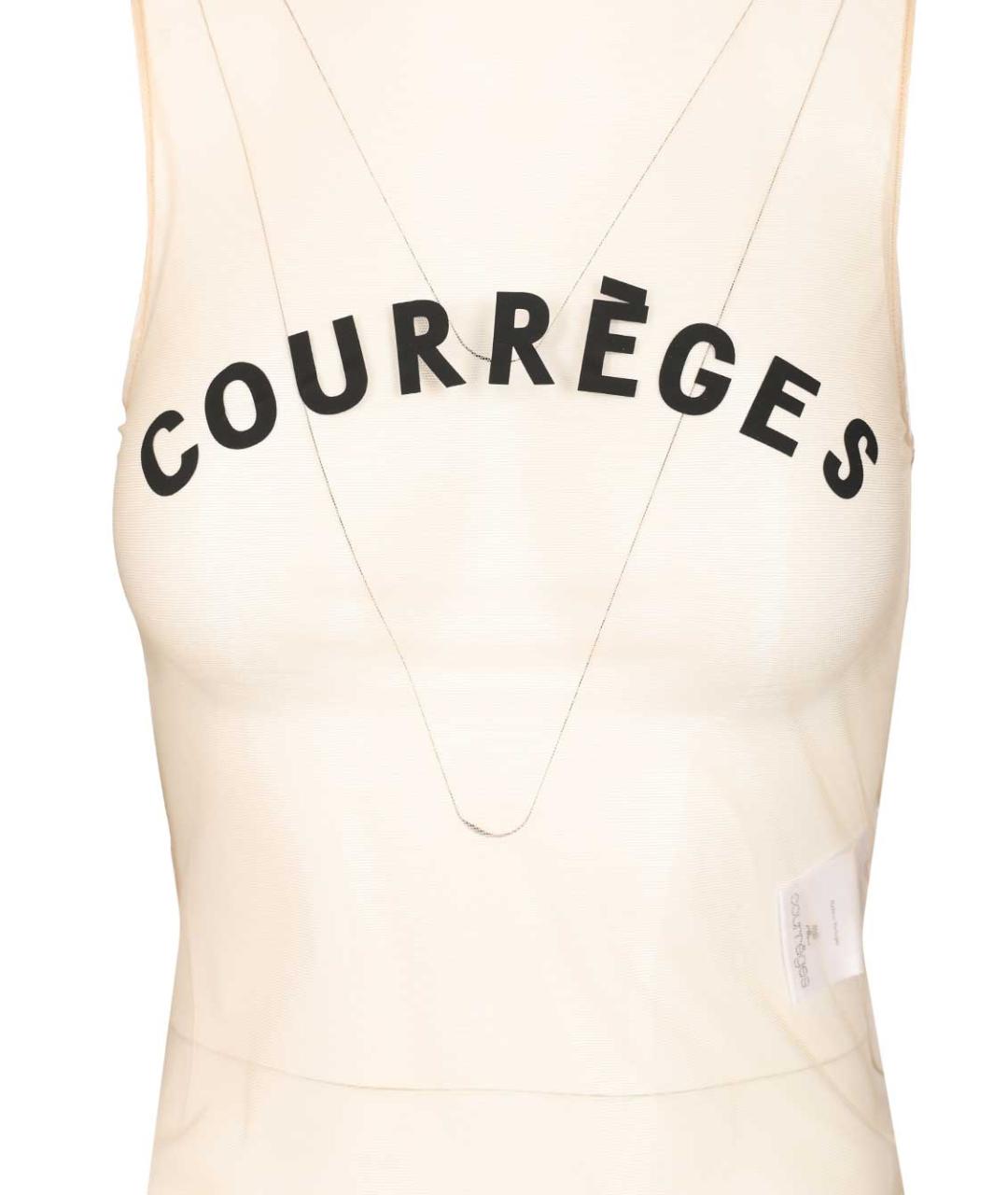 COURREGES Белая полиамидовая майка, фото 3