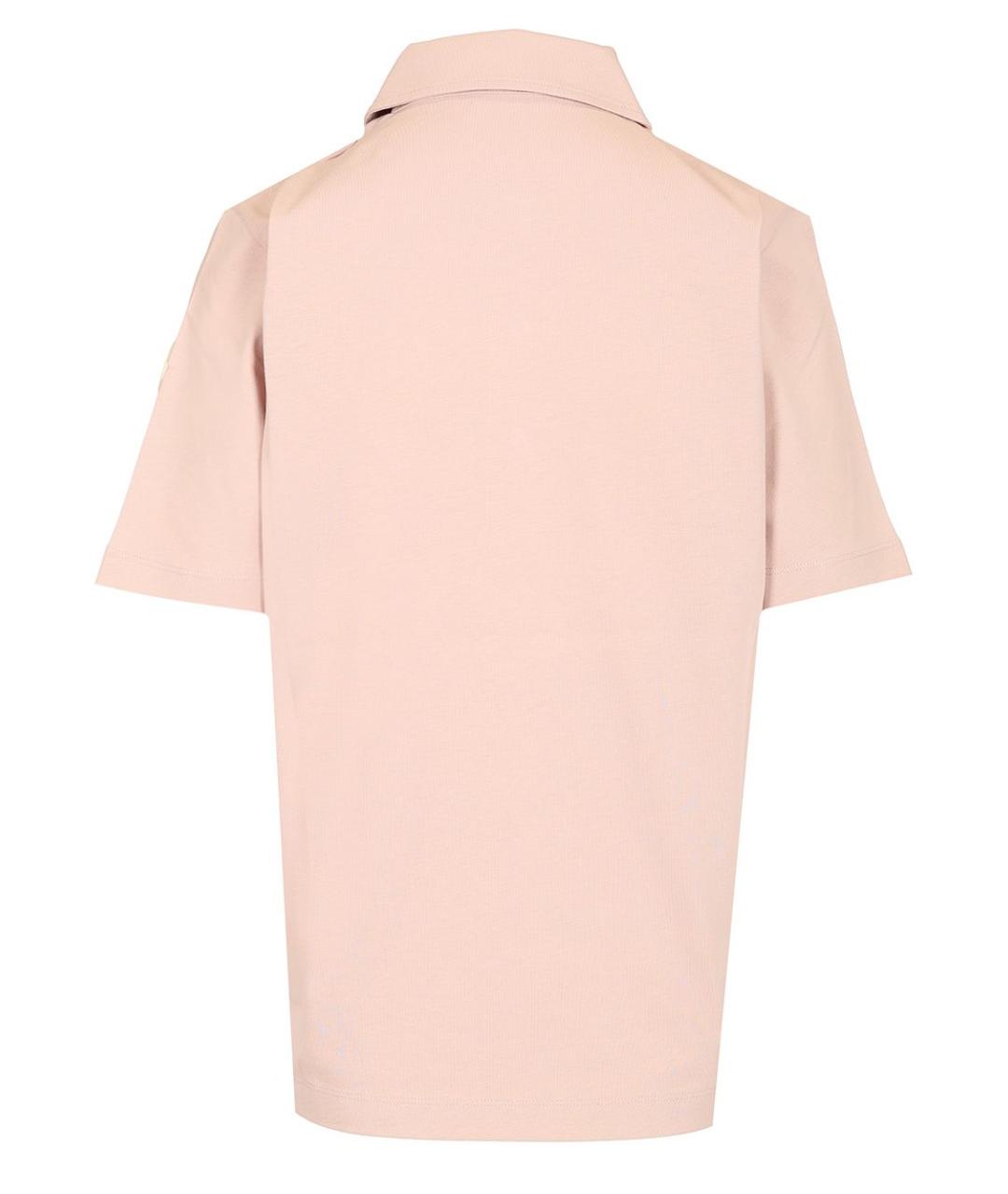 MONCLER Розовая полиэстеровая футболка, фото 2