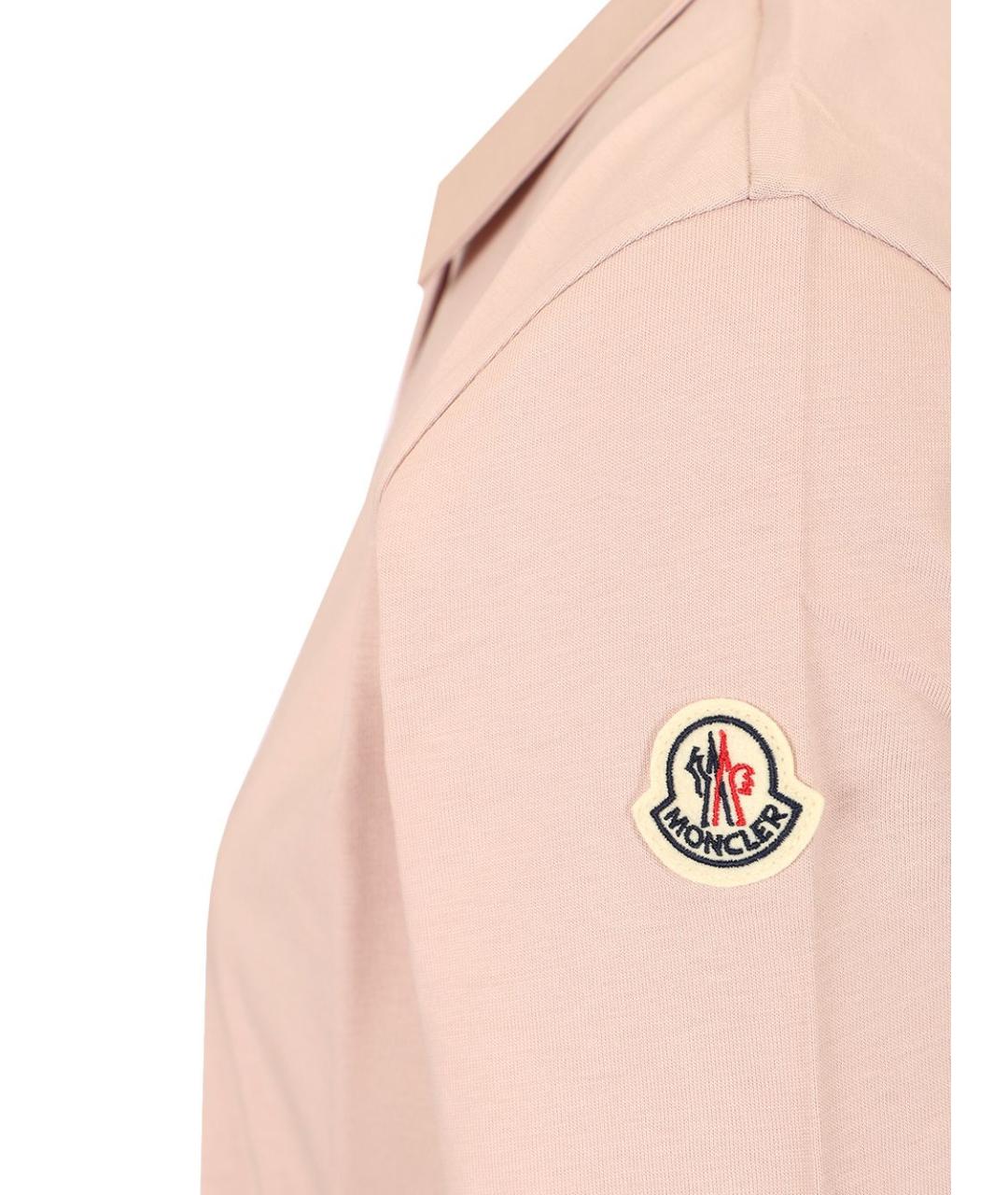 MONCLER Розовая полиэстеровая футболка, фото 4