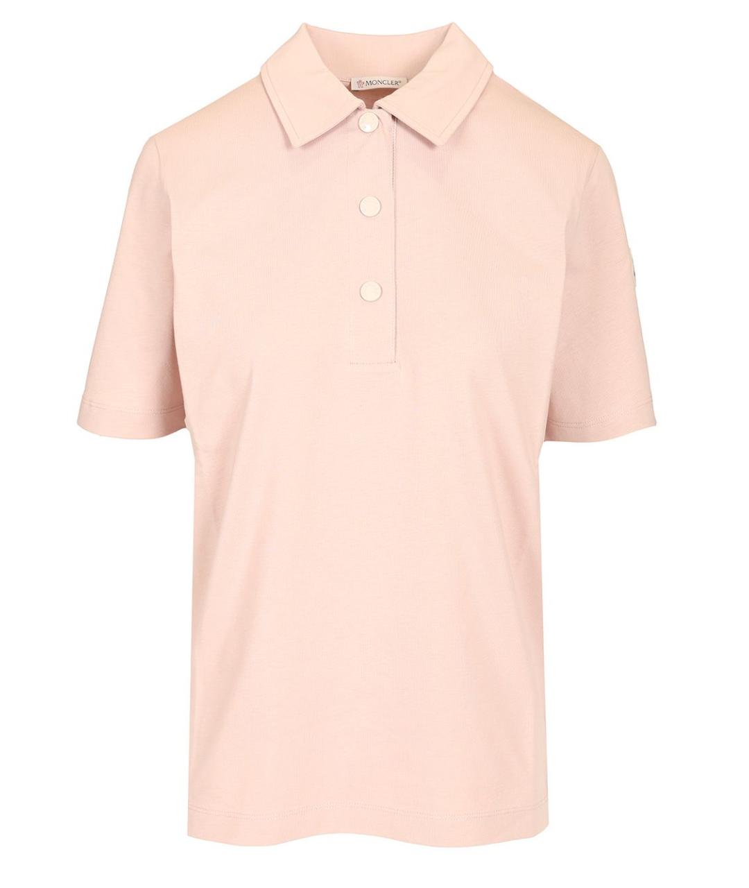 MONCLER Розовая полиэстеровая футболка, фото 1