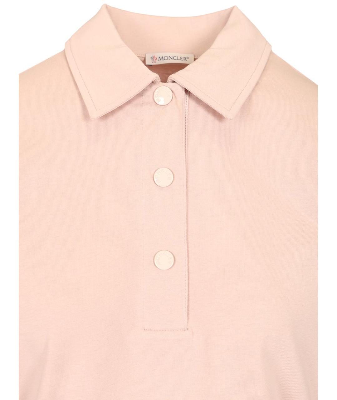 MONCLER Розовая полиэстеровая футболка, фото 3