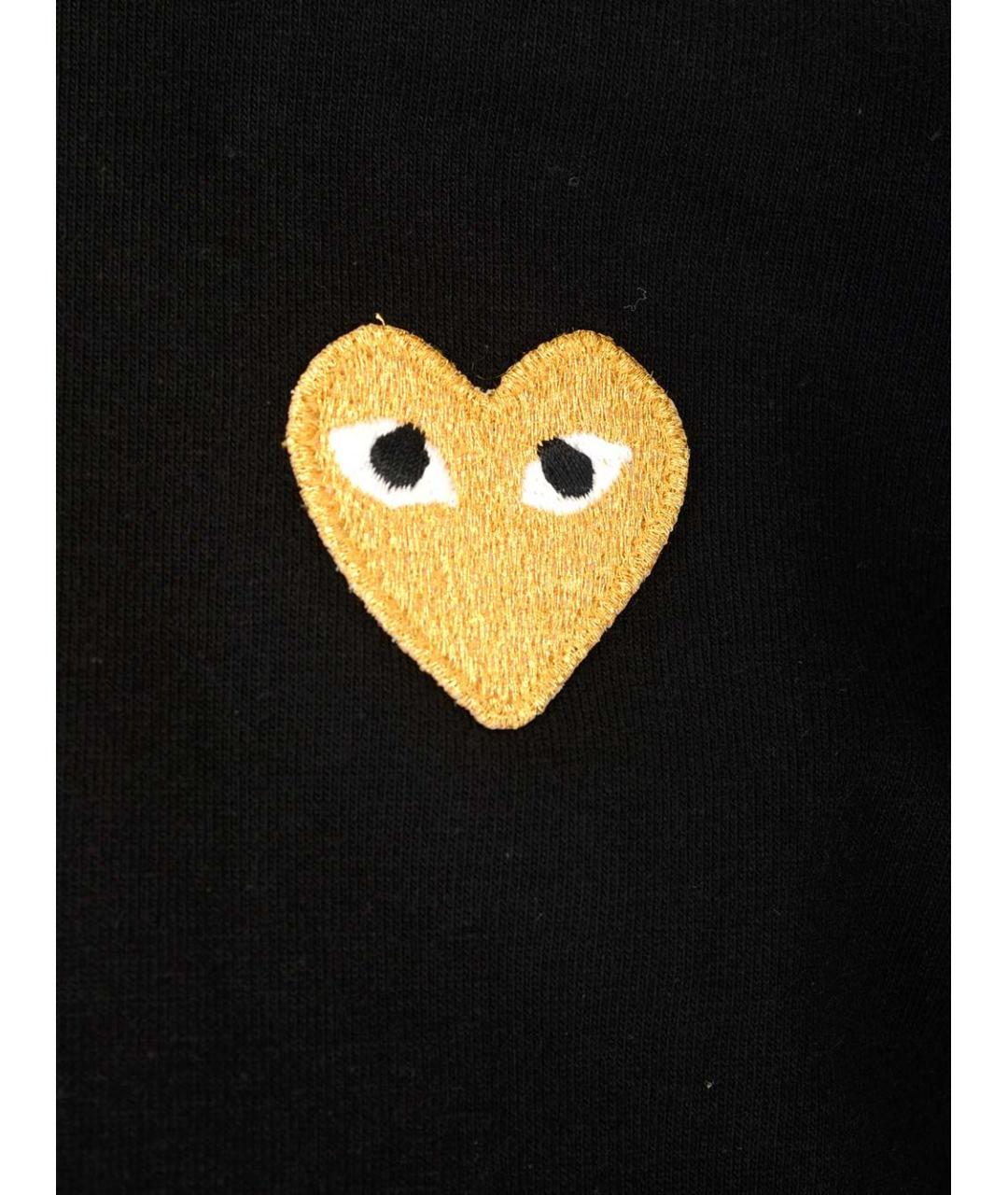COMME DES GARÇONS PLAY Черная хлопковая футболка, фото 3