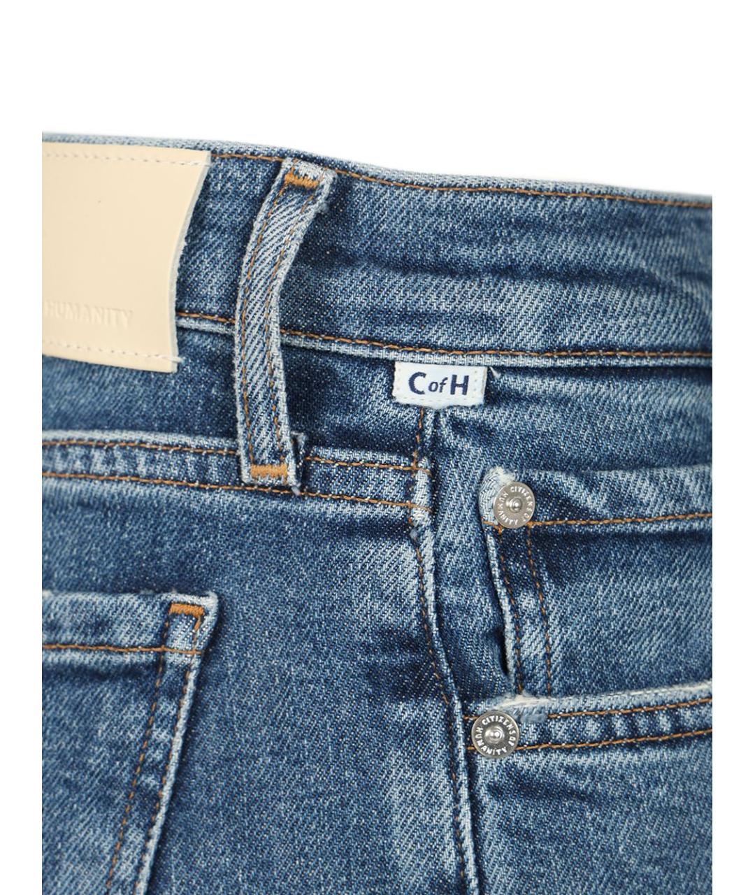 Citizien Of Humanity Синие хлопковые джинсы клеш, фото 5