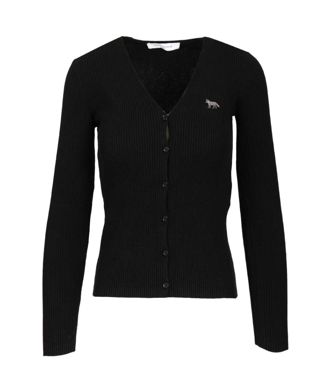 MAISON KITSUNE Черный шерстяной кардиган, фото 1