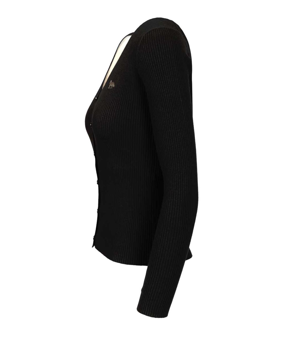 MAISON KITSUNE Черный шерстяной кардиган, фото 3